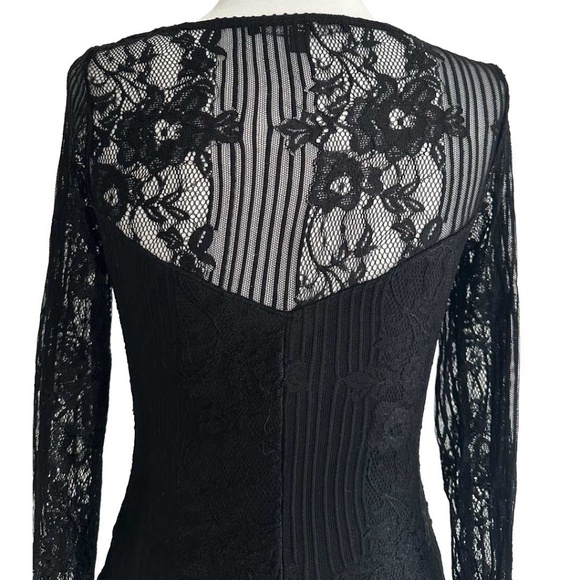 GUESS black unconventional lace Whimsigoth Coquette Dark Fairy Gothic longsleeve - Picture 1 of 8